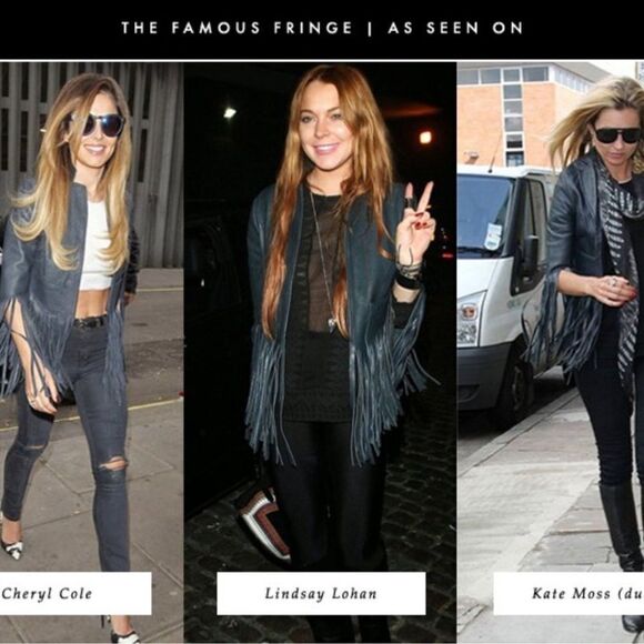 Topshop X Kate Moss Fringe leather Moto Jacket - Picture 4 of 9